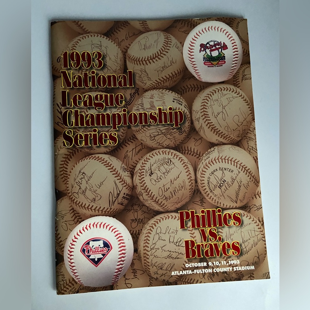 1993 National League Championship Braves vs Phillies Program